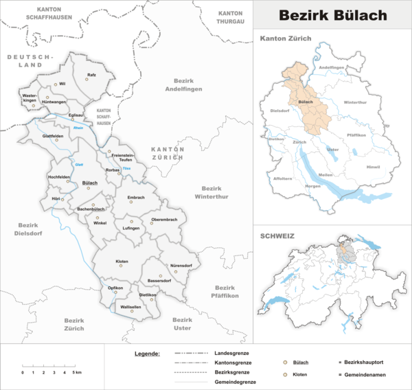 Karte Bezirk Bülach (© Wikipedia 2017)